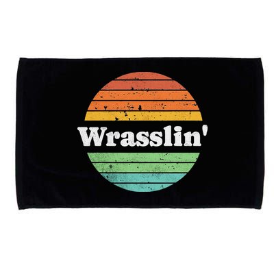 Retro Wrasslin Funny Wrestling Lover 70s Style Microfiber Hand Towel