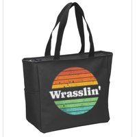 Retro Wrasslin Funny Wrestling Lover 70s Style Zip Tote Bag