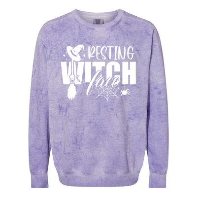 Resting Witch Face Funny Halloween Gift Colorblast Crewneck Sweatshirt