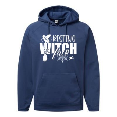 Resting Witch Face Funny Halloween Gift Performance Fleece Hoodie