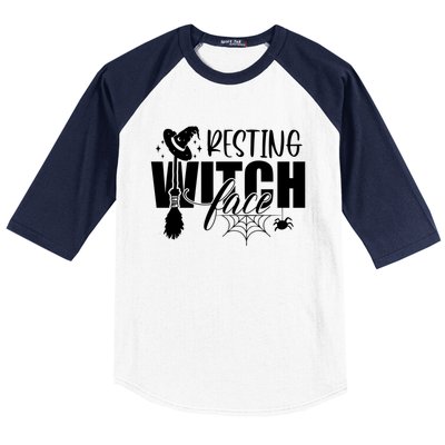 Resting Witch Face Funny Halloween Gift Baseball Sleeve Shirt