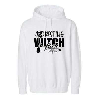 Resting Witch Face Funny Halloween Gift Garment-Dyed Fleece Hoodie