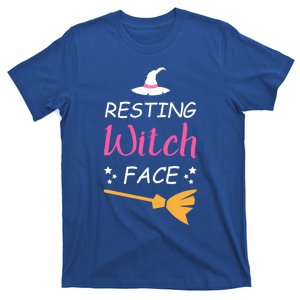 Resting Witch Face Halloween Broomstick Witch Hat Gift T-Shirt