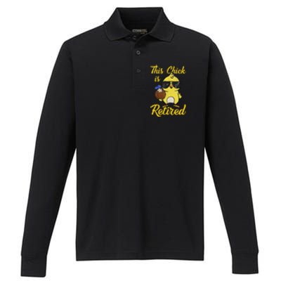 Retired Women Funny Retirement Gift Performance Long Sleeve Polo