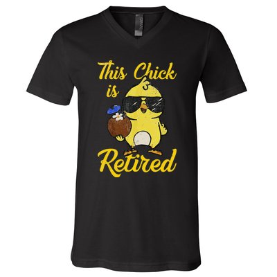 Retired Women Funny Retirement Gift V-Neck T-Shirt