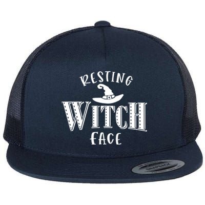 Resting Witch Face Wiccan Occult Cool Gift Flat Bill Trucker Hat