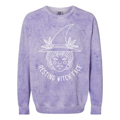 Resting Witch Face: Minimalist Witch Design Gift Colorblast Crewneck Sweatshirt