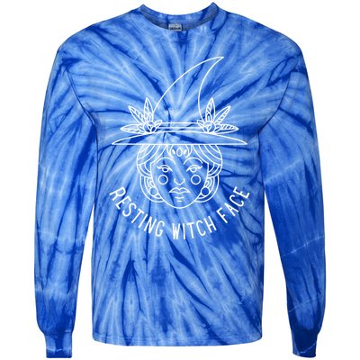 Resting Witch Face: Minimalist Witch Design Gift Tie-Dye Long Sleeve Shirt