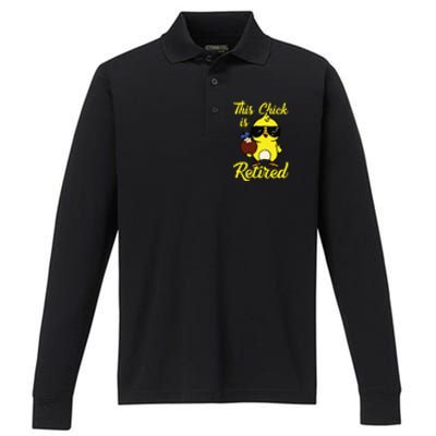 Retired Women Funny Retirement For Women Performance Long Sleeve Polo