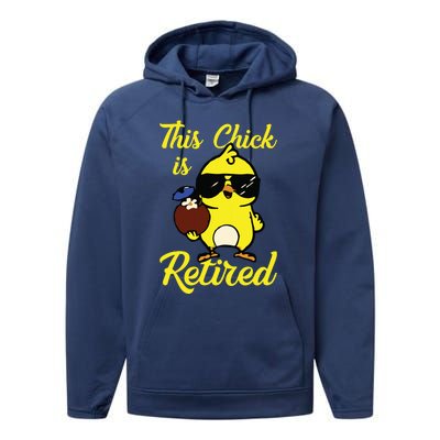 Retired Women Funny Retirement For Women Performance Fleece Hoodie