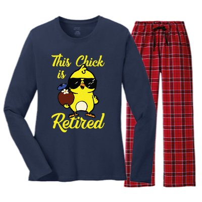 Retired Women Funny Retirement For Women Women's Long Sleeve Flannel Pajama Set 