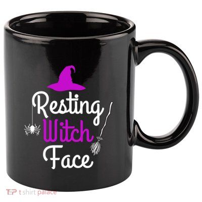 Resting Witch Face Halloween Fall Funny Trick Or Treat Sassy Great Gift 11oz C Handle Ceramic Mug