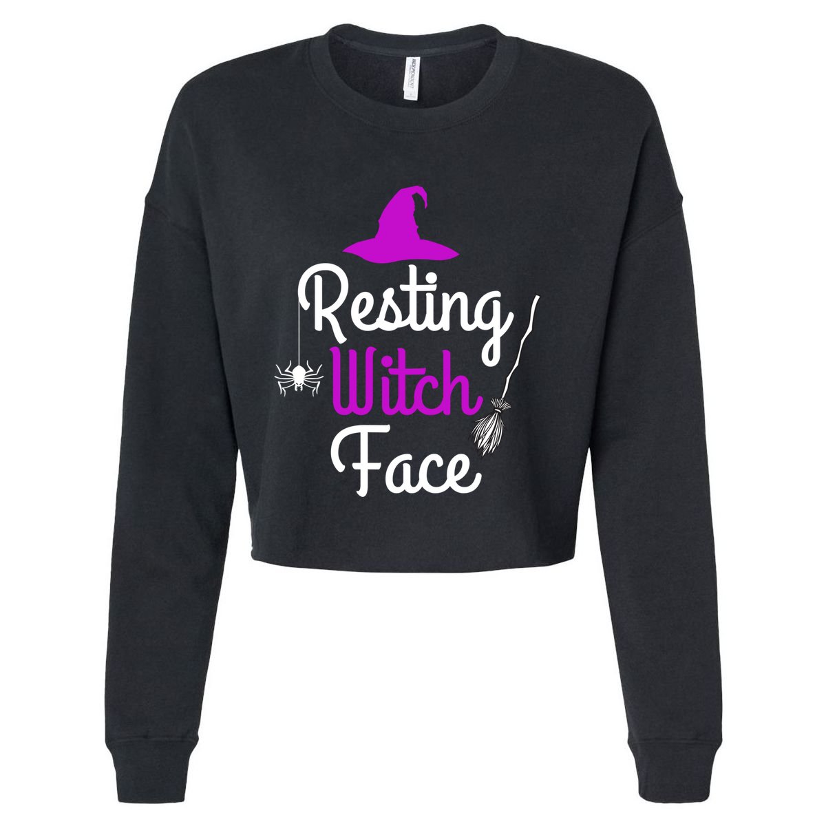 Resting Witch Face Halloween Fall Funny Trick Or Treat Sassy Great Gift Cropped Pullover Crew