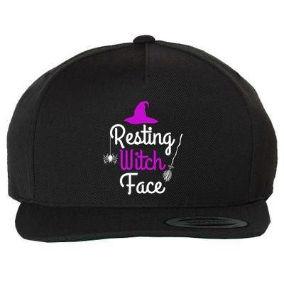 Resting Witch Face Halloween Fall Funny Trick Or Treat Sassy Great Gift Wool Snapback Cap