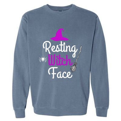 Resting Witch Face Halloween Fall Funny Trick Or Treat Sassy Great Gift Garment-Dyed Sweatshirt