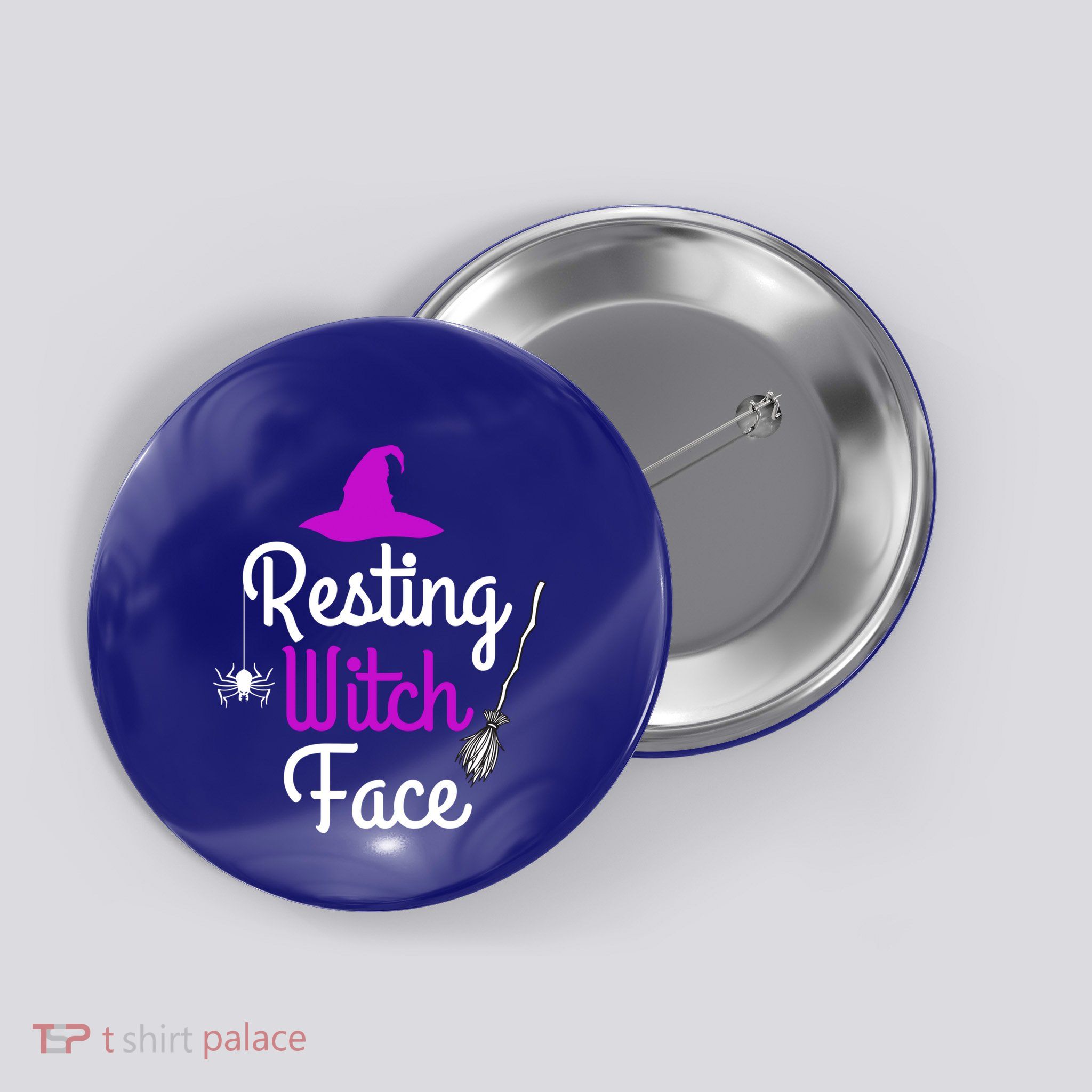 Resting Witch Face Halloween Fall Funny Trick Or Treat Sassy Great Gift Button