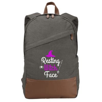 Resting Witch Face Halloween Fall Funny Trick Or Treat Sassy Great Gift Cotton Canvas Backpack