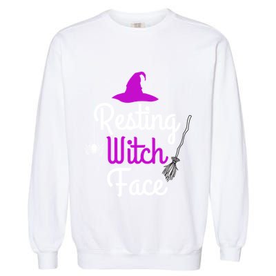 Resting Witch Face Halloween Fall Funny Trick Or Treat Sassy Great Gift Garment-Dyed Sweatshirt