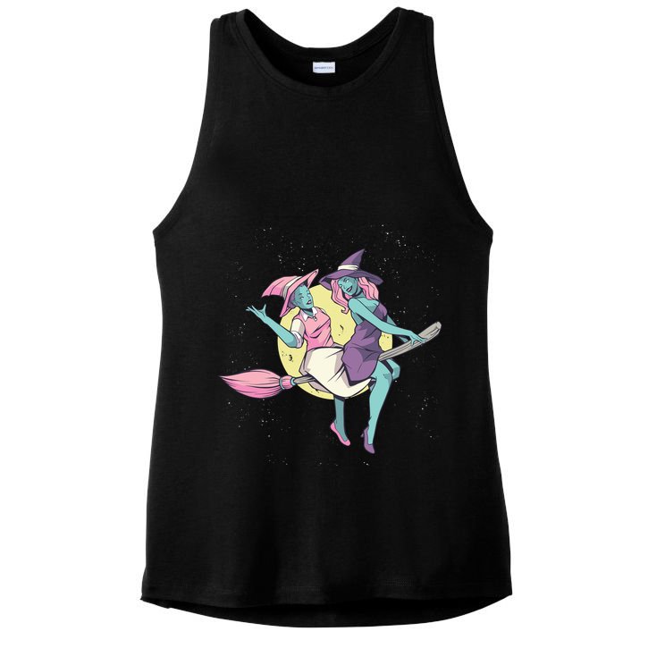 Retro Witches Flying Ladies PosiCharge Tri-Blend Wicking Tank