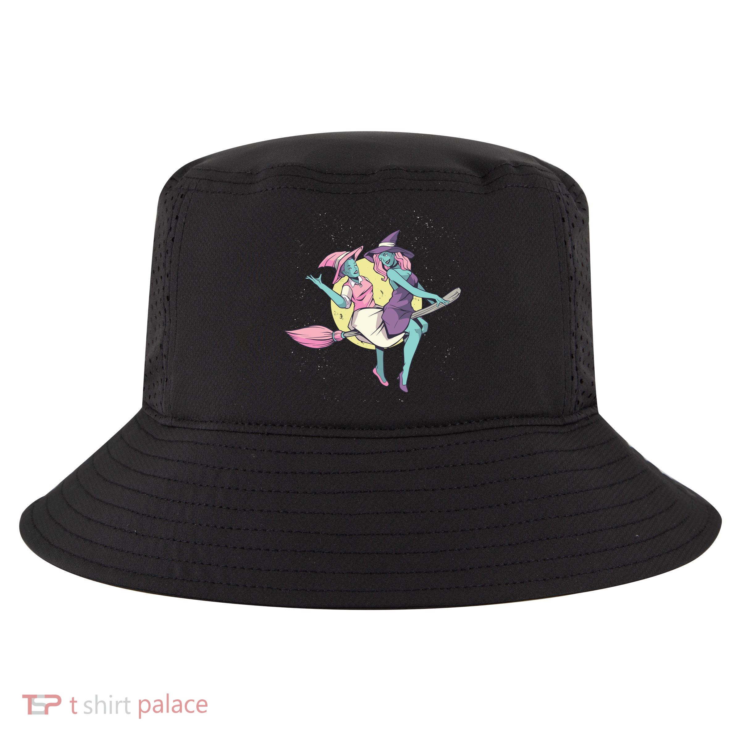 Retro Witches Flying Cool Comfort Performance Bucket Hat