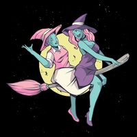 Retro Witches Flying Performance Shirt
