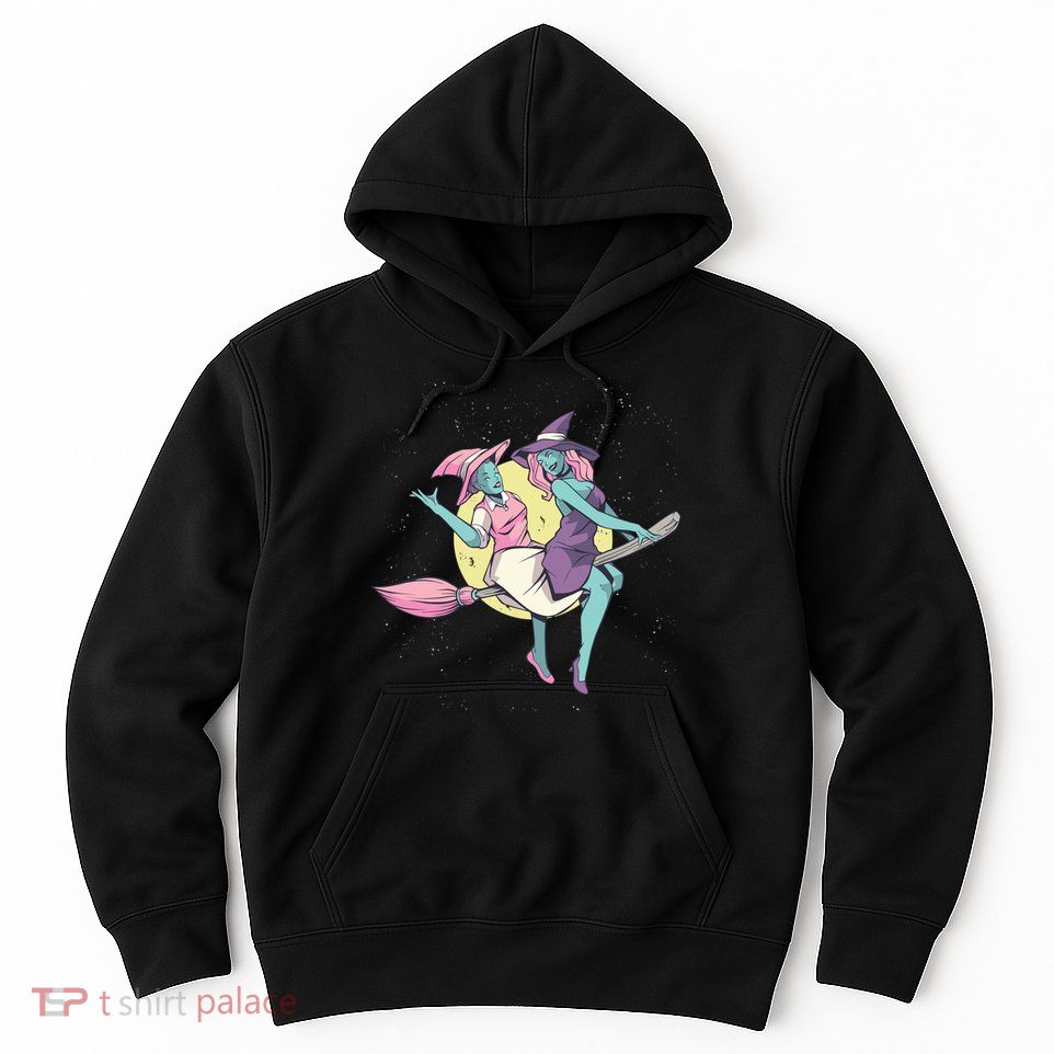 Retro Witches Flying Hoodie