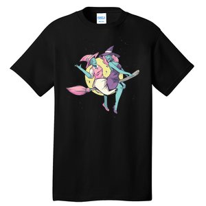 Retro Witches Flying Tall T-Shirt