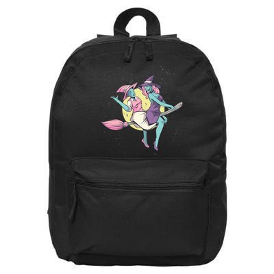 Retro Witches Flying 16 in Basic Backpack