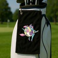 Retro Witches Flying Golf Towel
