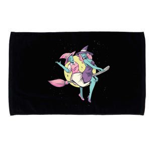 Retro Witches Flying Microfiber Hand Towel