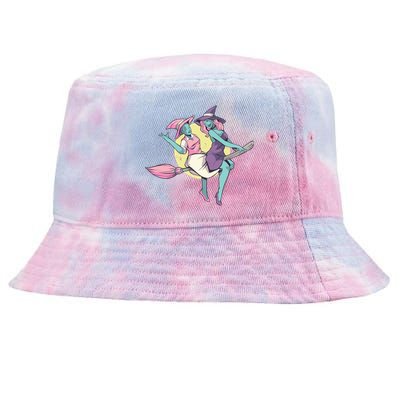 Retro Witches Flying Tie-Dyed Bucket Hat