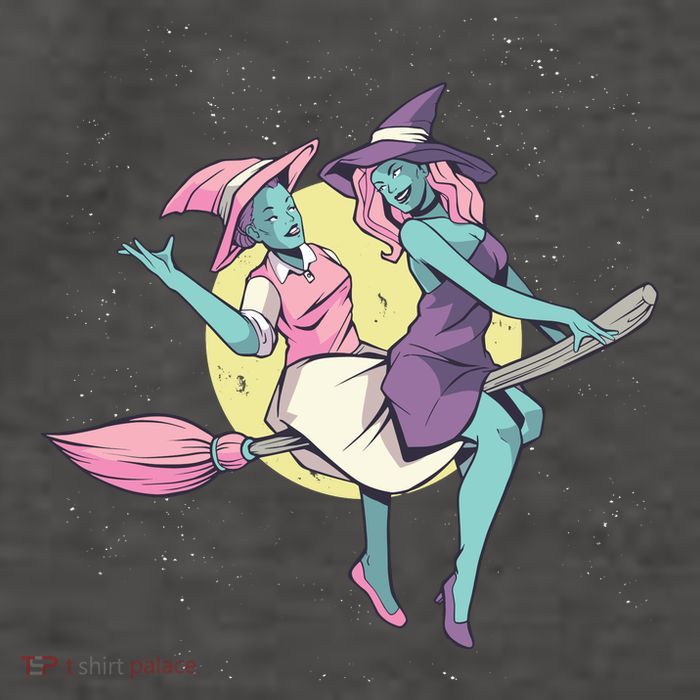 Retro Witches Flying Vector Backpack