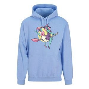 Retro Witches Flying Unisex Surf Hoodie