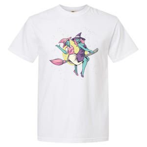 Retro Witches Flying Garment-Dyed Heavyweight T-Shirt