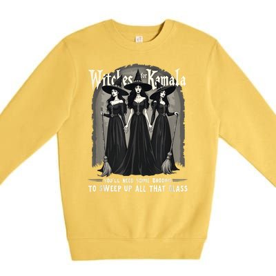 Retro Witches For Kamala Youll Need Some Brooms To Sweep Up Premium Crewneck Sweatshirt