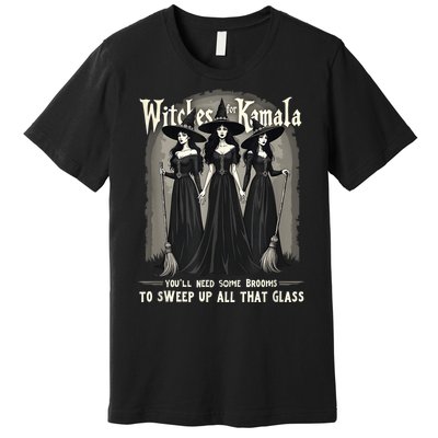 Retro Witches For Kamala Youll Need Some Brooms To Sweep Up Premium T-Shirt