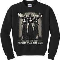 Retro Witches For Kamala Youll Need Some Brooms To Sweep Up Kids Sweatshirt