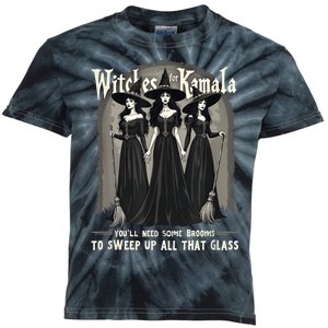 Retro Witches For Kamala Youll Need Some Brooms To Sweep Up Kids Tie-Dye T-Shirt