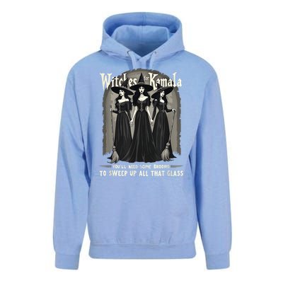 Retro Witches For Kamala Youll Need Some Brooms To Sweep Up Unisex Surf Hoodie