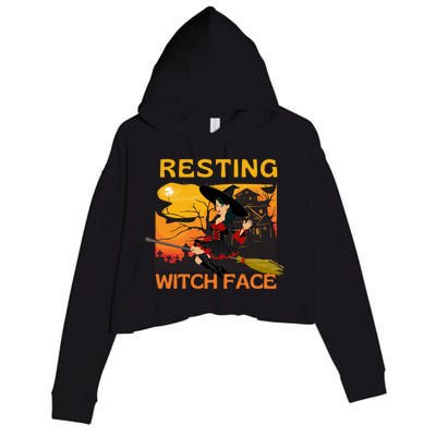 Resting Witch Face Fun Halloween Gift Crop Fleece Hoodie