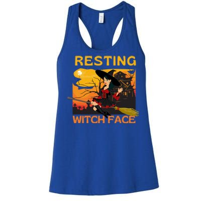 Resting Witch Face Fun Halloween Gift Women's Racerback Tank