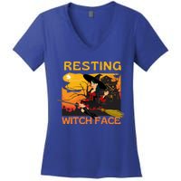 Resting Witch Face Fun Halloween Gift Women's V-Neck T-Shirt