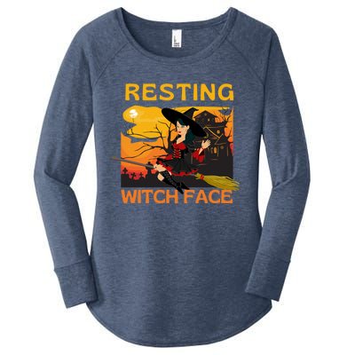 Resting Witch Face Fun Halloween Gift Women's Perfect Tri Tunic Long Sleeve Shirt