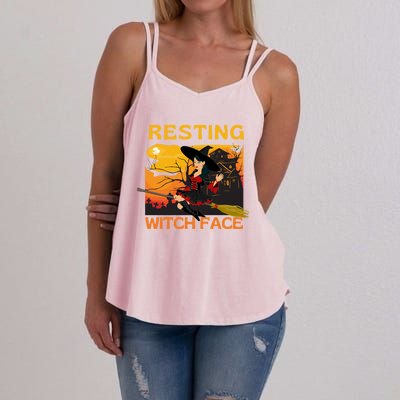 Resting Witch Face Fun Halloween Gift Women's Strappy Tank