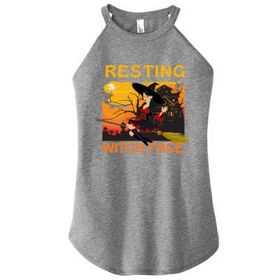 Resting Witch Face Fun Halloween Gift Women's Perfect Tri Rocker Tank