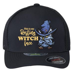 Resting Witch Face Funny Halloween Owl And Witch Hat Gift Flexfit Unipanel Trucker Cap