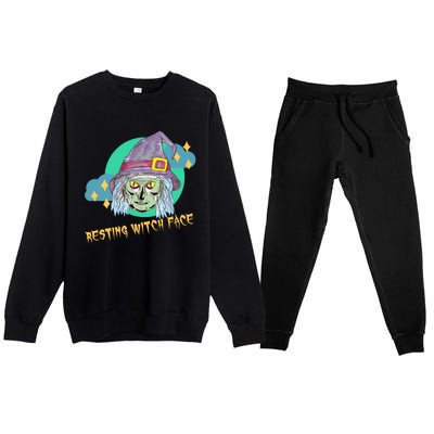 Resting Witch Face Gift Premium Crewneck Sweatsuit Set