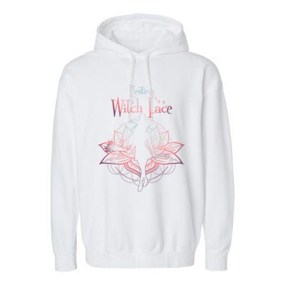 Resting Witch Face Halloween Lotus Flower For Yogi Witch Gift Garment-Dyed Fleece Hoodie