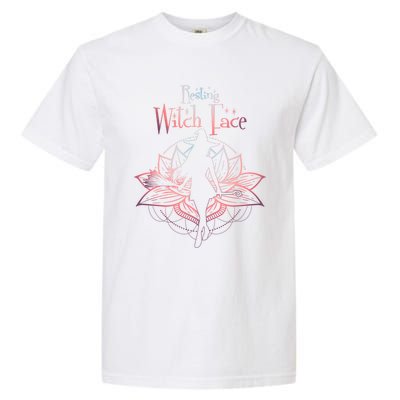 Resting Witch Face Halloween Lotus Flower For Yogi Witch Gift Garment-Dyed Heavyweight T-Shirt