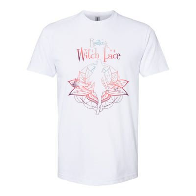 Resting Witch Face Halloween Lotus Flower For Yogi Witch Gift Softstyle CVC T-Shirt